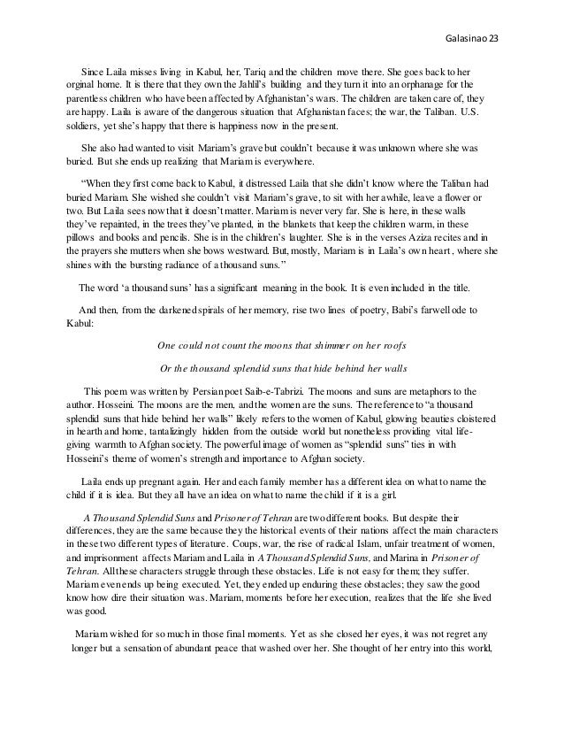 passage from a thousand splendid suns a thousand splendid suns summary